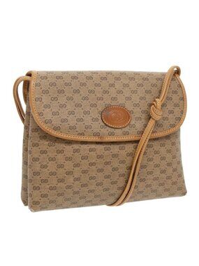 Authentic GUCCI Micro GG Supreme Shoulder Bag PVC Beige Gold 49 007 5548